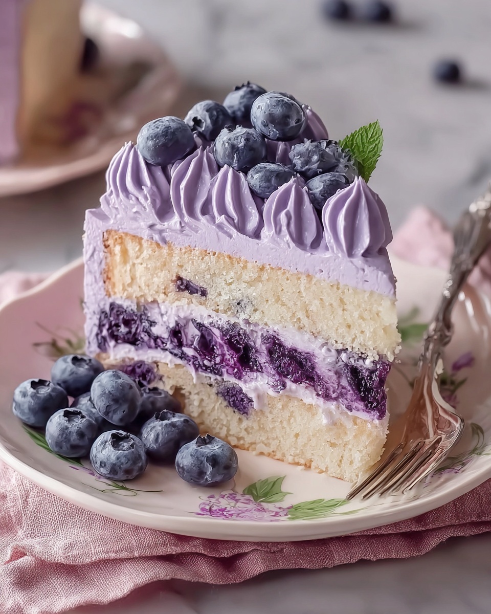 Blueberry Cream Cake Recipe - Recipe Image