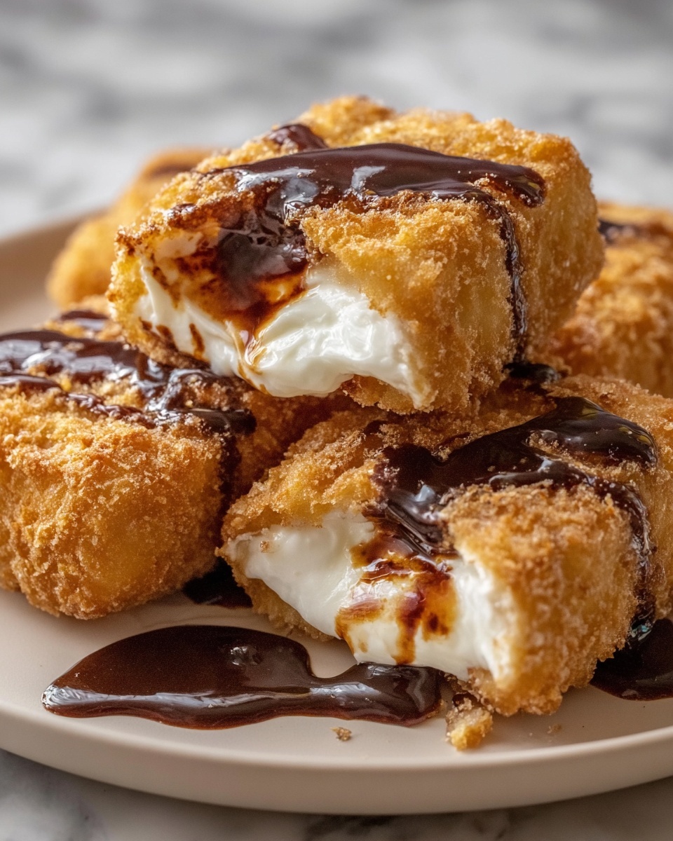 Deep-Fried S'mores Ravioli with Chocolate Dipping Sauce Recipe - Recipe Image