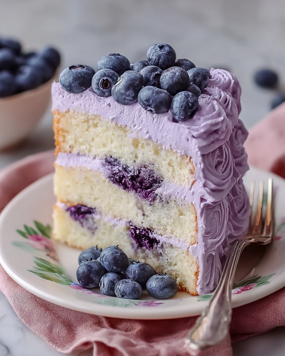 Blueberry Cream Cake Recipe - Recipe Image